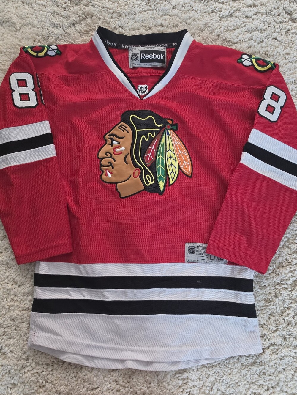 Reebok Chicago Blackhawks NHL Patrick Kane #88 Home Red White Jersey Youth